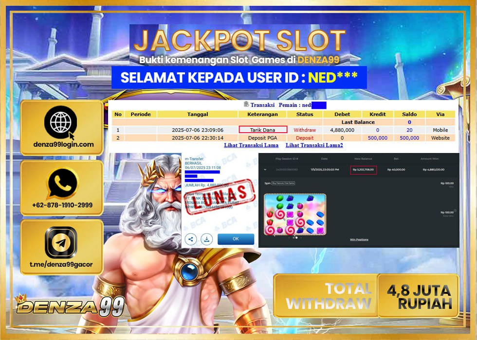 DENZA99 SWEET BONANZA 1000 Rp. 4.800.000- LUNAS